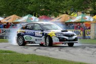 Rallye Český Krumlov: Vojtěch Štajf a František Rajnoha na českobudějovickém Výstavišti